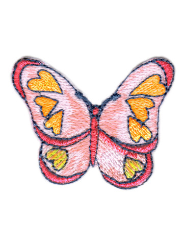 Motyl z serduszkami różowy