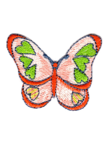 Motyl z serduszkami pomarańczowy